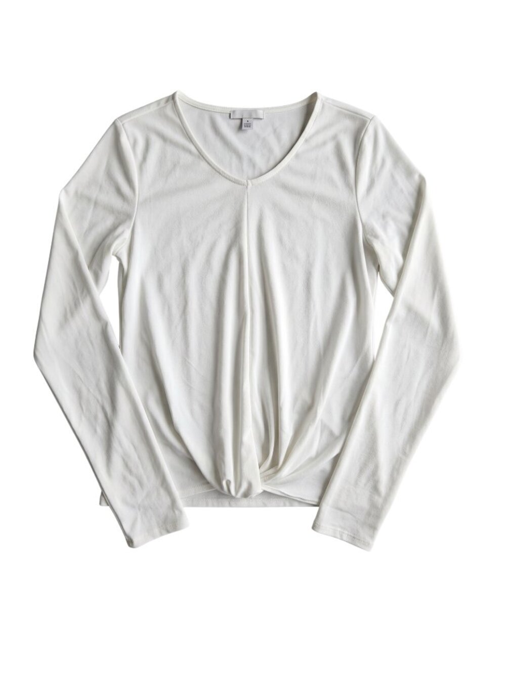 NWOT | Star Vixen Off-White Twist Front Knot Detail Long Sleeve V-Neck Top Large